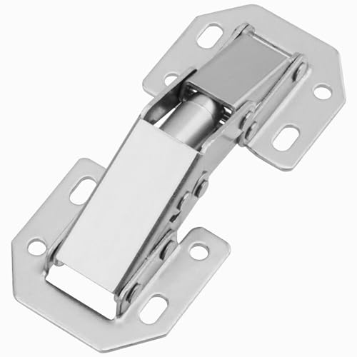 KOHAND PUCSIQ Pack of 14 Modern Silver Steel Cabinet Door 90 Degree Screw-On Hinge with Spring, 90 Degree Corner Stop - Image 3