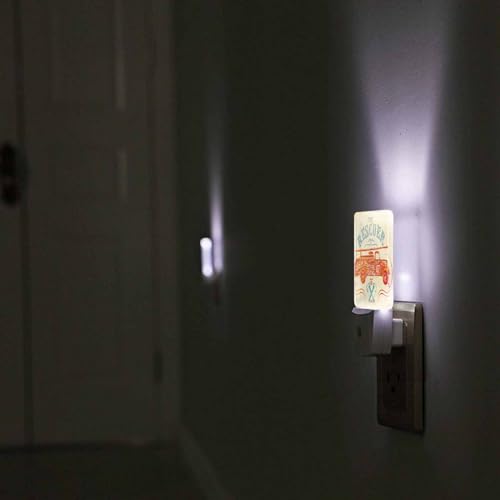 Image of Led Night Light,Red Fireman Vintage Fire Fighting Firefighter Led Night Light Plug Into Wall with Dusk to Dawn Light Sensor White Energy Efficient Nightlight for Bedroom Hallway Living Room