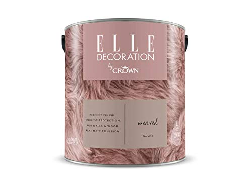 Crown ELLE DECORATION Weaved No. 438, 2,5 L, extra-matte Premium Wandfarbe für Innen, für Wände und Holz, hohe Deckkraft, Innenfarbe,kreideartiger, weicher Trüffelton