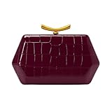 Bolso de mano para mujer, con patrón de cocodrilo, cartera de invitados de boda con correa de cadena para fiestas, Carmesí