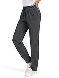 Tapata Women's 28" Petite Inseam Sweatpants Cotton Lounge Yoga Pants Casual Open Bottom Workout Zipper Pocket Joggers, Charcoal, M