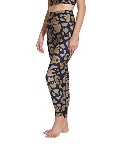 Sage Women's High Rise 7/8 Leggings Moisture Wicking Tummy Control Slimming Stretch Athletic Animal Print High Waisted Yoga Pant, Sepia, Medium #TOP1