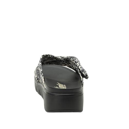 Image of Alegria Women Rylie Vegan Leather Lightweight Platform Satin Scarf Tie Slide Sandal