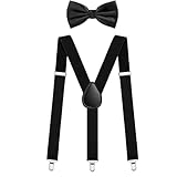Anpassbares Design: 3 stabile Clips sorgen für Stabilität und Befestigung, die Hosenträger der Fliege können stufenweise angepasst werden, geeignet für Kinder im Alter von 1-12 Jahren für wichtige Ereignisse wie Hochzeiten und Geburtstage.