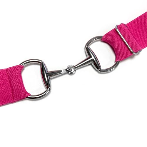 Image of Huaerle 1.5 inch Elastic Equestrian Belt with Bit Buckle and Leather Key Strap