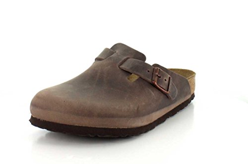 Image of BIRKENSTOCK Boston Boston Women's Shoe Antistatic Natural Leather Black Size 8 - Narrow Footbed