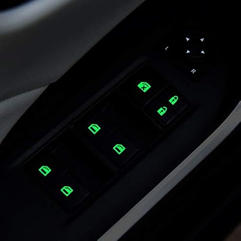 etopmia Car Sticker Car Door Window Switch Button Luminous Sticker Cover