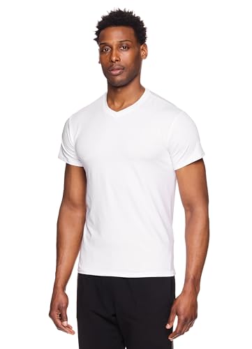 RBX Active Men's V-Neck Undershirts, Short Sleeve Soft and Breathable 2-Pack Moisture Wicking T-Shirts for Men3