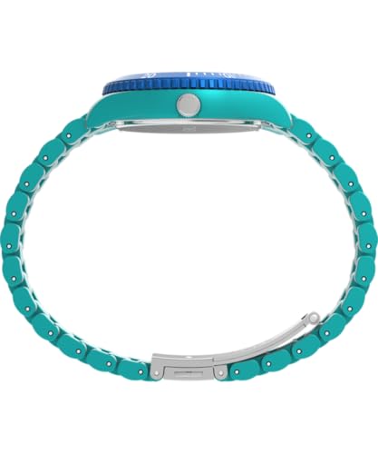 Timex Trend Dameshorloge, 37 mm, groen bandje van ecomateriaal met groene wijzerplaat en groene kast, TW2Y04700 - Afbeelding 4