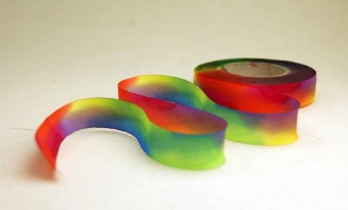 1/2" (12mm) Hand Dyed Silk Ribbon bias Cut 10 Yard Cutting - Color 088 Rainbow