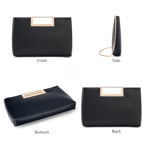 Image of DETARA Clutch Purses for Women Cut Out Handle Clutch PU Leather Evening Bag Elegant Purse for Women Formal Wedding Party