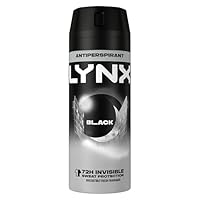 Lynx Black Anti-Perspirant Aerosol Men's Deodorant Spray with ProScent technology and a frozen pear & cedarwood fragrance for 72 hours protection against odour and wetness 150 ml