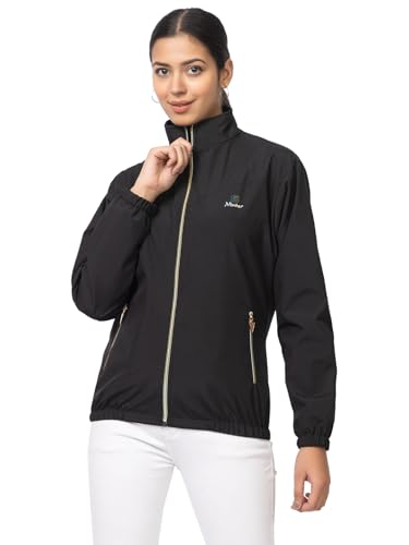 Image of Minter Full Sleeve Regular Fit Stylish Zippered with Pockets Solid Windcheater for Women