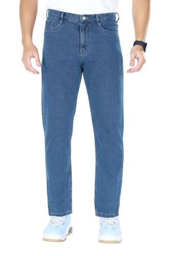 Image of Men's Straight Fit Stylish Non Stretch Mid Rise Pure Cotton Crafted with Premium Fabric Relaxed Jeans Available in Variety of Colour