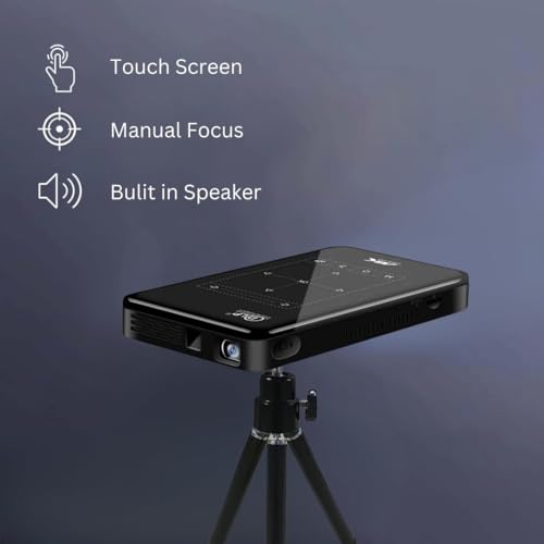 Image of TONZO DLP S2 Mini Android Projector 5000 Lumens | Built-in Battery | HD Ready | Android 9 | Dual USB | HDMI 1GB RAM 8GB ROM 3D Red-Blue Portable Projector for Home & Travel