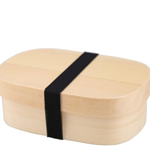 Angoda みよし漆器本舗 おひげの曲げわっぱ 大判お弁当箱 天然木製漆塗り 1段900ml 防漏ブラウン 男女兼用 日本国内加工 サラリーマン向け携帯用軽奢お弁当容器 (木の色,スクエア1)