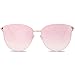 SOJOS Mirrored Flat Lens Fashion Sunglasses for Women SJ1085 with Gold Frame/Gradient Pink Mirrored Lens