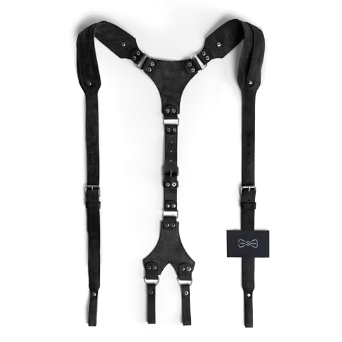 Image of Hide & Groom, Riveted Suspenders with Adjustable Size Straps, Full Grain Leather, Handmade