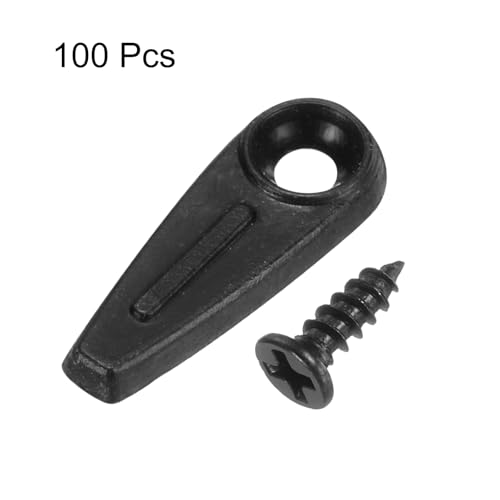 Image of HARFINGTON 100Pcs Picture Frame Backing Hardware Clips with 100Pcs Screw Turn Button Fasteners Set Picture Turn Backing Clips for Craft Hanging Picture Drawing, Black