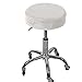 Velours Rond élastique Housse De Tabouret De Bar, 2 Pcs Housses De Chaise De Bar Mou Confortable Housse Assise Chaise Amovible pour Bar Café-Blanc Ivoire-4 pcs