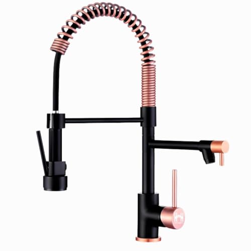 Homefy Rose Gold Kitchen Faucet with Pull Down Sprayer, Touch