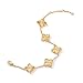 Four Leaf Clover Bracelet for Women 14K Gold Plated Dupes Stainless Steel Link Bracelet Wrist Jewelry (14K Gold)