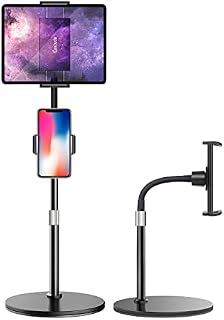 Luxtude iPad Stand Holder for Desk, Height Adjustable Tablet Stand with 2 Holder, Tall iPad Stand with Heavier Base for iPad Pro 9.7 10.5 12.9, iPad Air Mini 2 3 4, Switch and 4-13in Phone & Tablets
