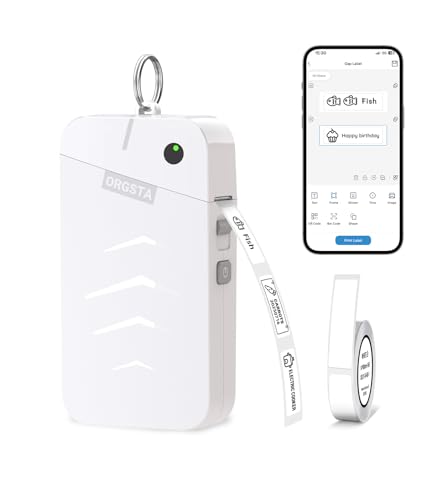 ORGSTA S001 Etikettendrucker Selbstklebend Etikettiergerät Bluetooth 2000 mAh Etikettiermaschinen Beschriftungsgerät Ettikettiergeraet Label Printer Sticker Maker