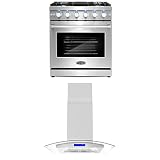 Cosmo 2-Piece Kitchen, 30" Gas Range and 30" Island Range Hood