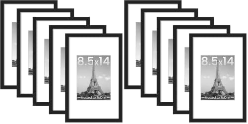 Image of upsimples 8.5 x 14 Picture Frame, Gallery Wall Frames Set of 5, Black (Pack of 2)