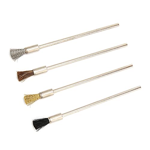 Edelstahldrahtbürsten Kupferdrahtbürste Schweineborstenbürste Pferdemähnenbürste Polieren Reinigungswerkzeug Zum Entfernen von Rost Korrosion Entgraten Entkalken 4 Stück