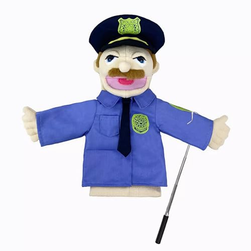 LOMTRATS Theater Hand Puppets for kids Includes Teacher policeman farmer pirate detective etc. with Movable Open Mouths Perfect for Storytelling Teaching Festival Gifts 1 PCS with Joystick