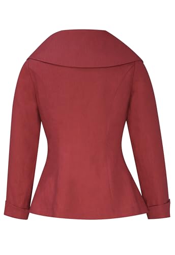 CHIC STAR Womens Linen Portrait Collar Blazer3