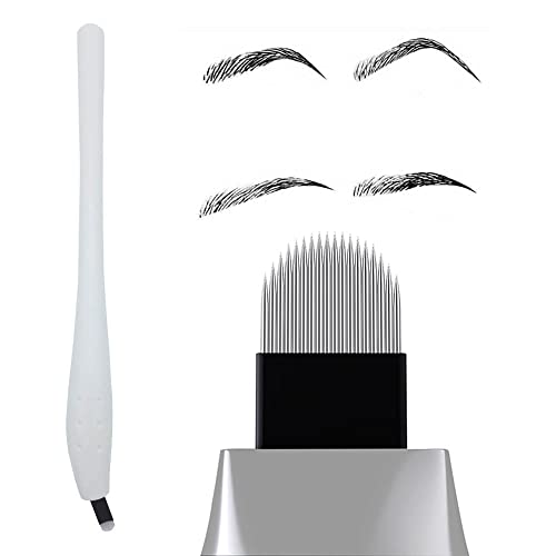 CHOOSE-IT 18U Microblading Disposable Pens Microblading Supplies 10 PCS Signature Microblading Needle Pen Microblading Kit Eyebrow Makeup Disposable Sterile Microblades