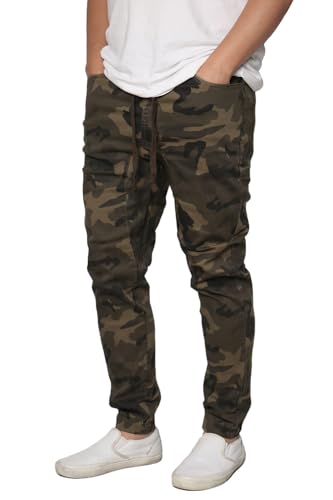 URBANJ Men's Casual Slim Fit Stretch Twill Jogger Pants