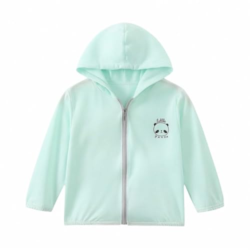 Sudadera con Capucha para Niños de Protección Solar Tops Informales de Verano para Infantil Agradable al Tacto Suave Cómodo Transpirable Secado Rápido Ligero Casual Escuela (Mint Green, 8-9 Years)
