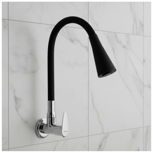 Image of ALTURAS Dual Flow Black Kitchen Sink Cock with 360 Degree Swivel Spout | Kitchen Sink Tap | Kitchen Faucet | Tap for Kitchen