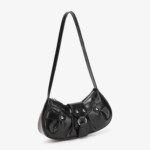 Image of Women's Y2K Purse Shoulder Bag Top Handle Handbag Small Punk Hobo Clutch Purses Bags Trendy Trendy Leather Buckle Punk Purses