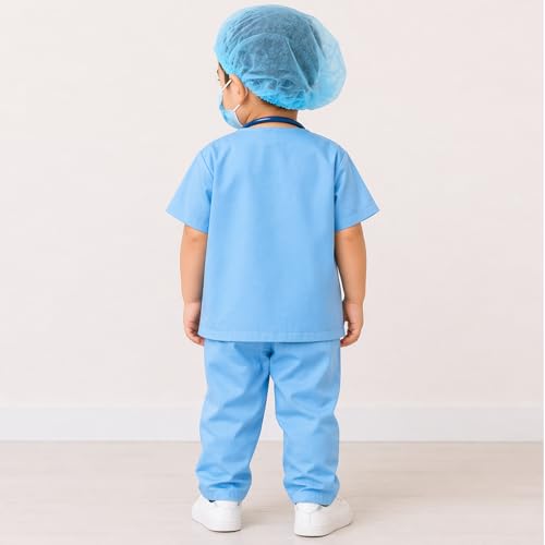 Image of Surgeon Dress for Kids with OT Coat| Surgeon Costume| Medical Role Play Outfit for Children, Hospital Theme Costume for Fancy Dress Competition, School Annual Function, Career Day