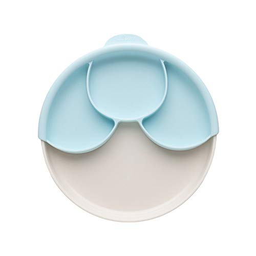 Miniware Healthy Meal Suction Plate with Dividers Set Vanilla/Aqua