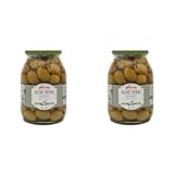 Novella Olive Verdi giganti - grüne Oliven in Salzlake - Feinkost ohne Stein - Perfekt für Antipasti - 560g (Packung mit 2)