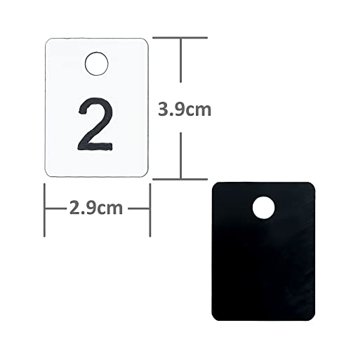 Etiquetas de identificación numeradas 1-100 con agujero, plástico ABS rectangular blanco 2