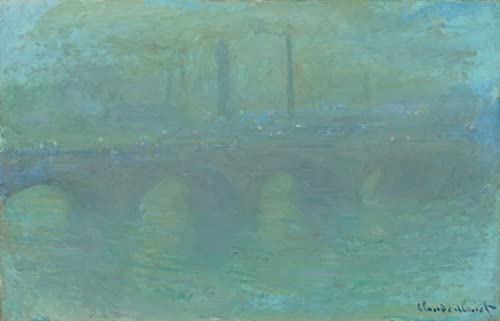 Affiches et gravures Waterloo Bridge Monet sur toile de maître moderne 60x90cm
