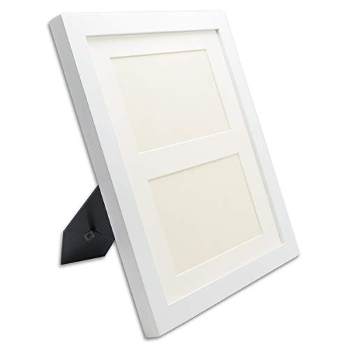 The Display Guys –– Solid Pine Wood Picture Frame with Tempered Glass and Mat – Wall Mounting – 11" x 14" - White - 4 Pack - Thumbnail 3