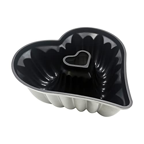 WBJKZJD Charlotte Cake Mold Aluminium Kitchen Accessories Decoration Christmas Wedding Family 3D Charlotte Cake Pan (Love heart shape) - Thumbnail 5