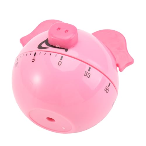 COLLBATH Temporizador de Cocina Mecánico Forma de Cerdo Rosa Dispositivo de Regresiva sin Pilas con Alarma Sonora para Cocina y Recordatorio de Doméstico