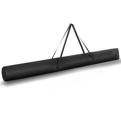 Oqqlin Corner Flag Storage Bag 6 Feet x 7 Inch Black Flag Poles Case Bag Portable Oxford Cloth Color Guard Flags Bags with Handles for Flagpoles Feather Flags Tailgate Flagpoles