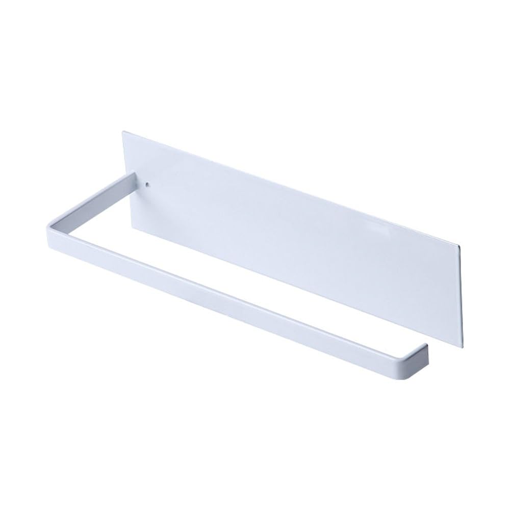 Paper Towel Rack Kitchen Roll Rack Paper Towel Holder Tissue Hanger Nail-Free Cabinet Shelf Sundries Accessories Kitchen Accessories(White)