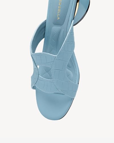 Women's Wide Width Heeled Mules - Round Toe Open-Toe Sandals for Wide Feet, Comfortable Slip-On Dressy Shoes3