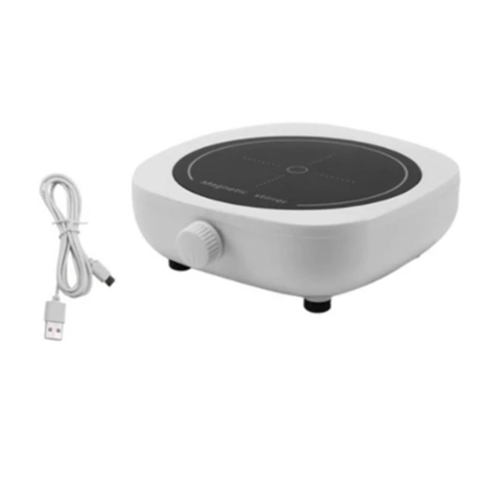 Istovo White Magnetic Stirrer Mini Lab Stir Mixer Portable Stirrer Plate With Stir Bar 2L 4000Rpm For Laboratory W/Usb Cable